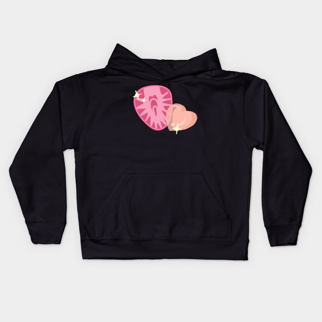 Strawberry Heart Kids Hoodie by CITROPICALL